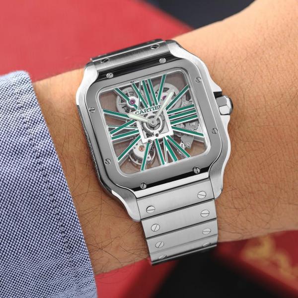 Cartie_r Santos Skeleton Battery silver green